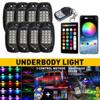 RGB LED Rock Lights for Offroad Vehicles (Bluetooth, Wireless)