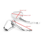 Chrome Diamond Rearview Mirrors for Motorcycle Cruiser Touring Chopper