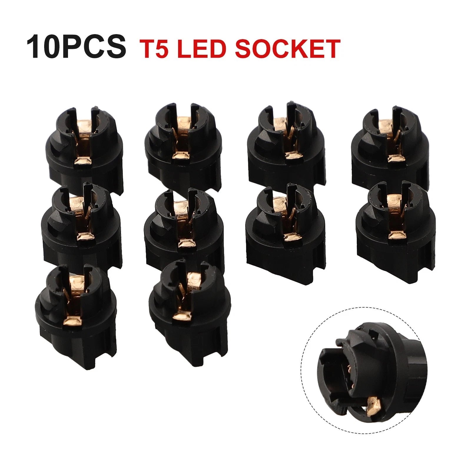 Bulb Holders for T5 Interior Light Lamp Holder (Black)