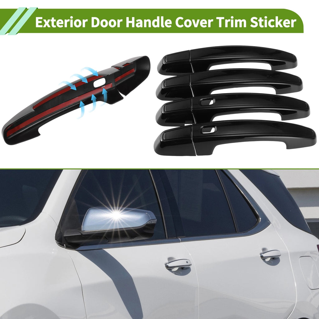 Exterior Door Handle Cover Trim for Chevrolet Equinox (2018–2023) Glossy Black