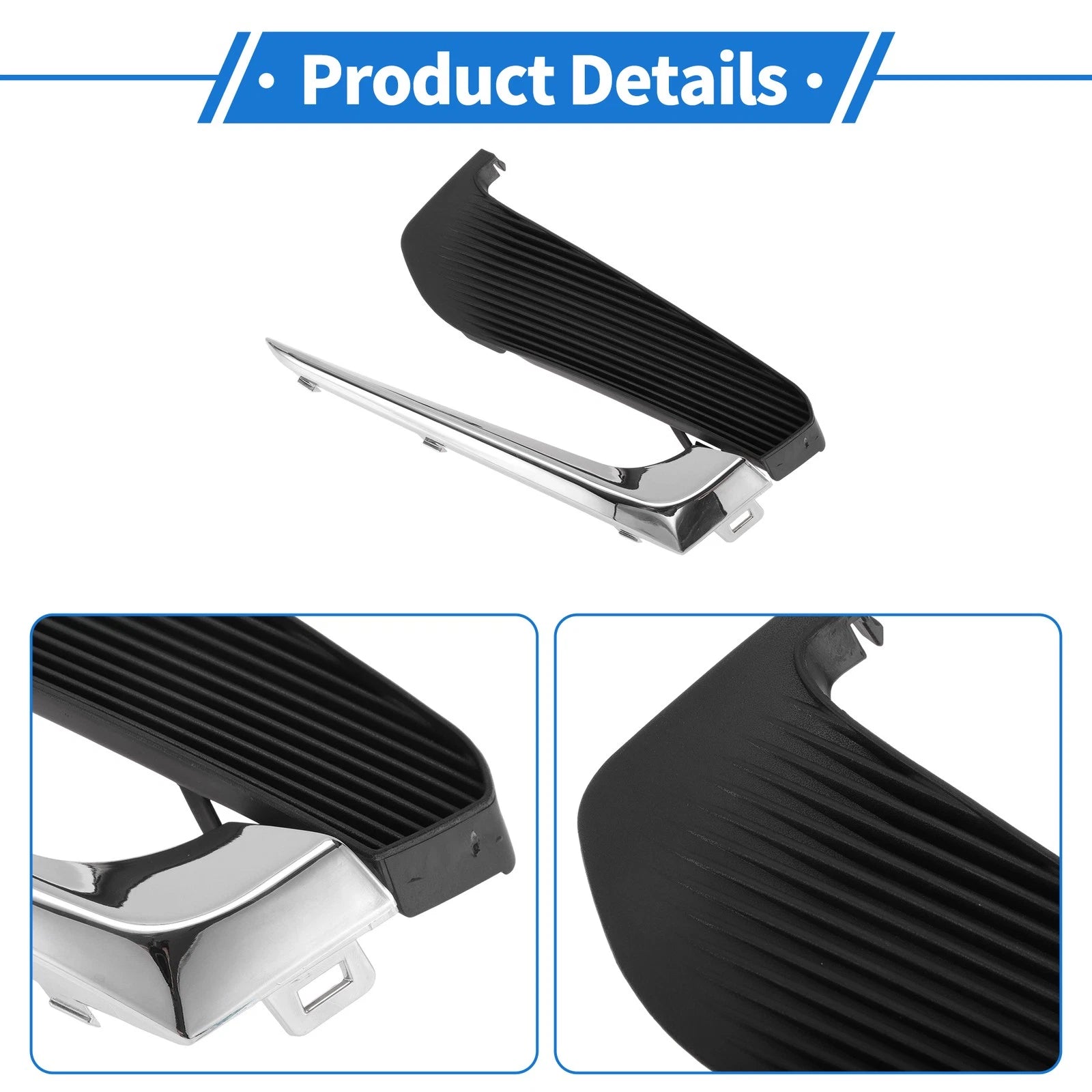 Front Left Fog Light Grill No.GM1038230 for Chevrolet Malibu (2016–2018) Black Chrome