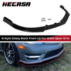 Glossy Black Front Bumper Lip Splitter for Benz C Class W204 (2012–2014)