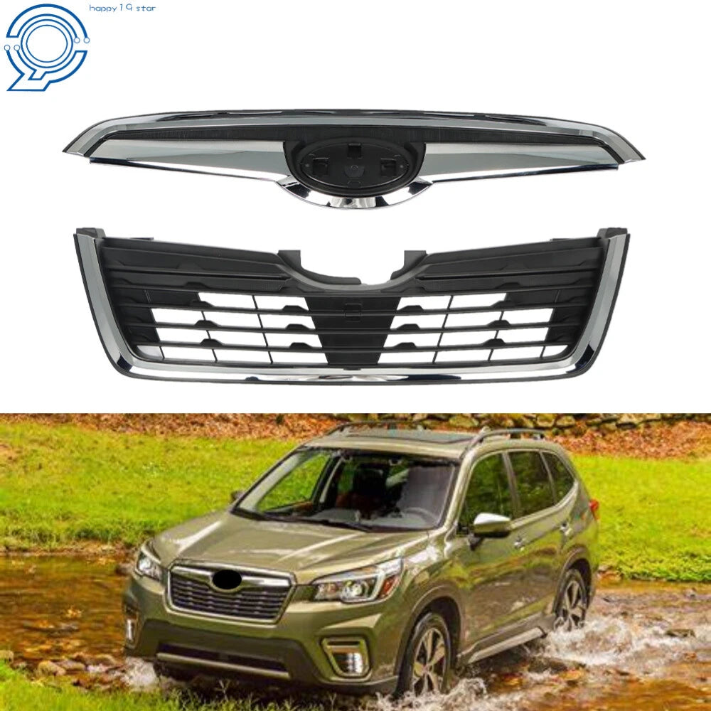 Front Upper Grille Assembly with Chrome Trim for Subaru Forester (2019–2021)