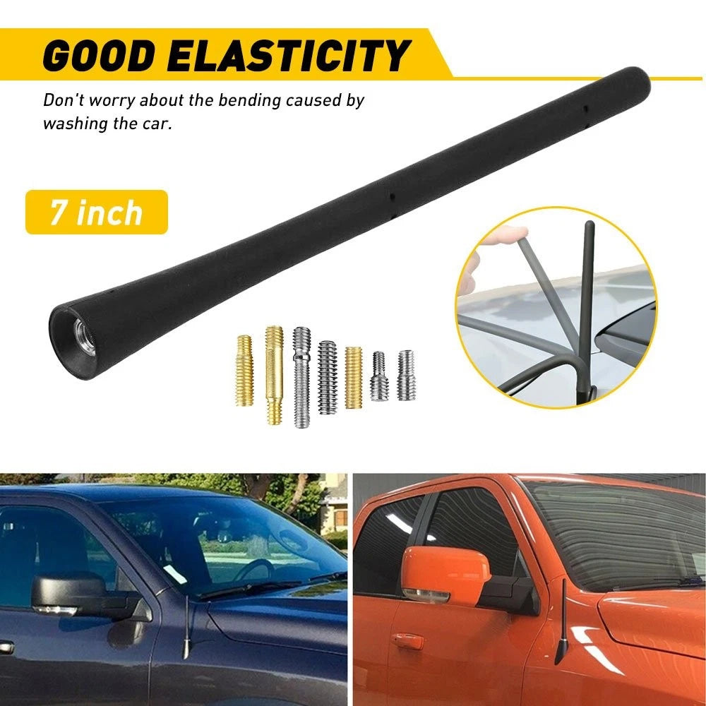 7-Inch Rubber Signal Antenna for Ford F150 F250 F350 Dodge Ram 1500 (2009–2019)