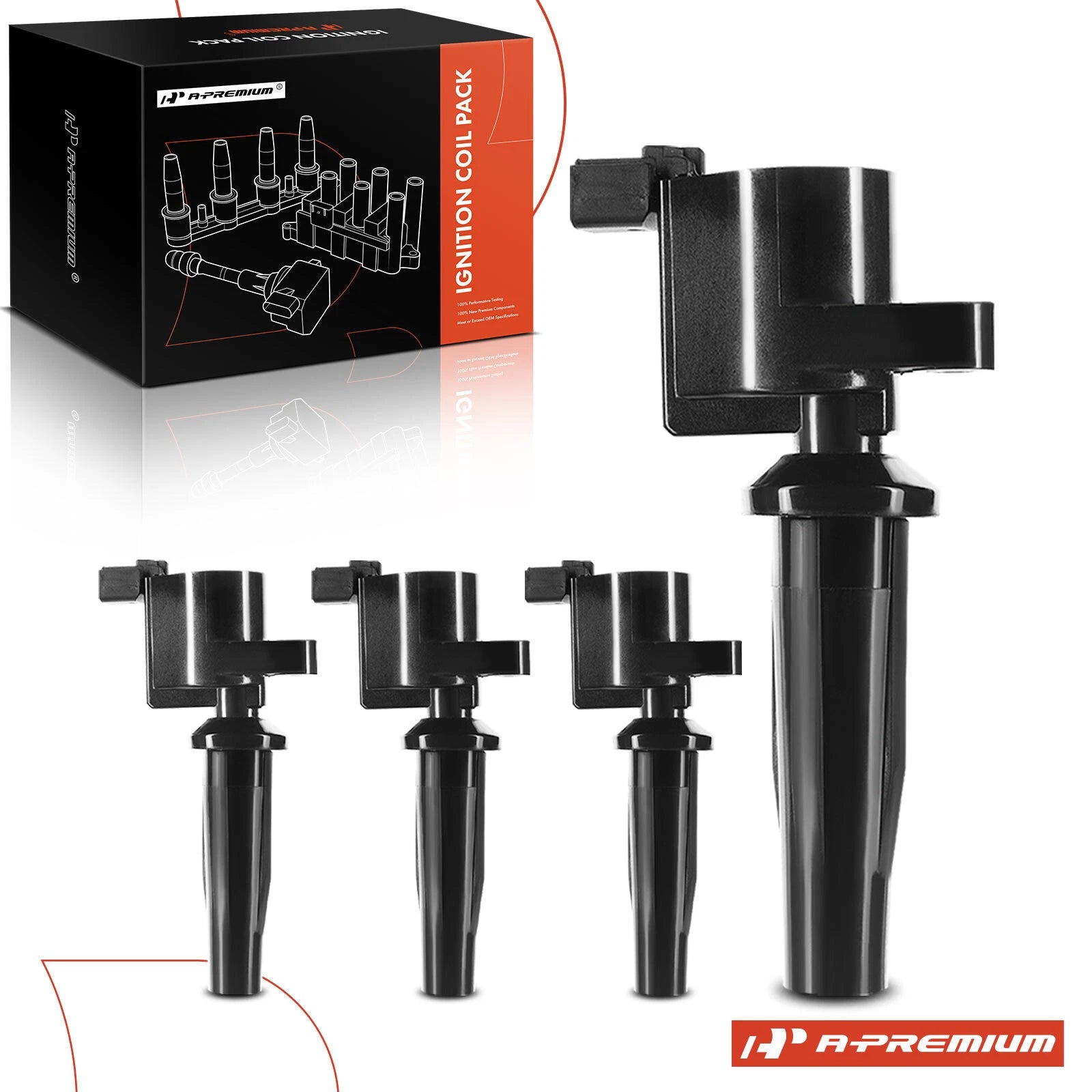 Set of 4 Ignition Coils for Ford Escape (2005–2008) Focus Mazda 3 (2004–2005)