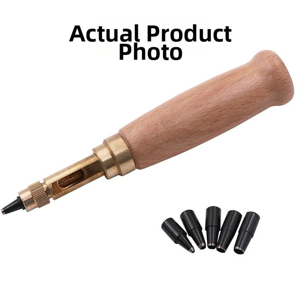 Rotating Leather Hole Punch Tool with 6 Punch Heads for Belts