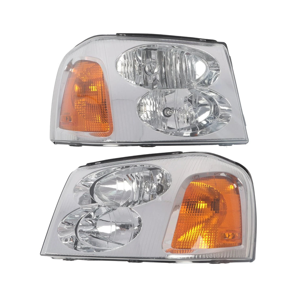 Set of 2 Halogen Headlights for GMC Envoy (2002–2009) with Bulbs