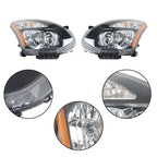 Set of 2 Halogen Headlight Assemblies for Nissan Rogue (2008–2013) Black Housing