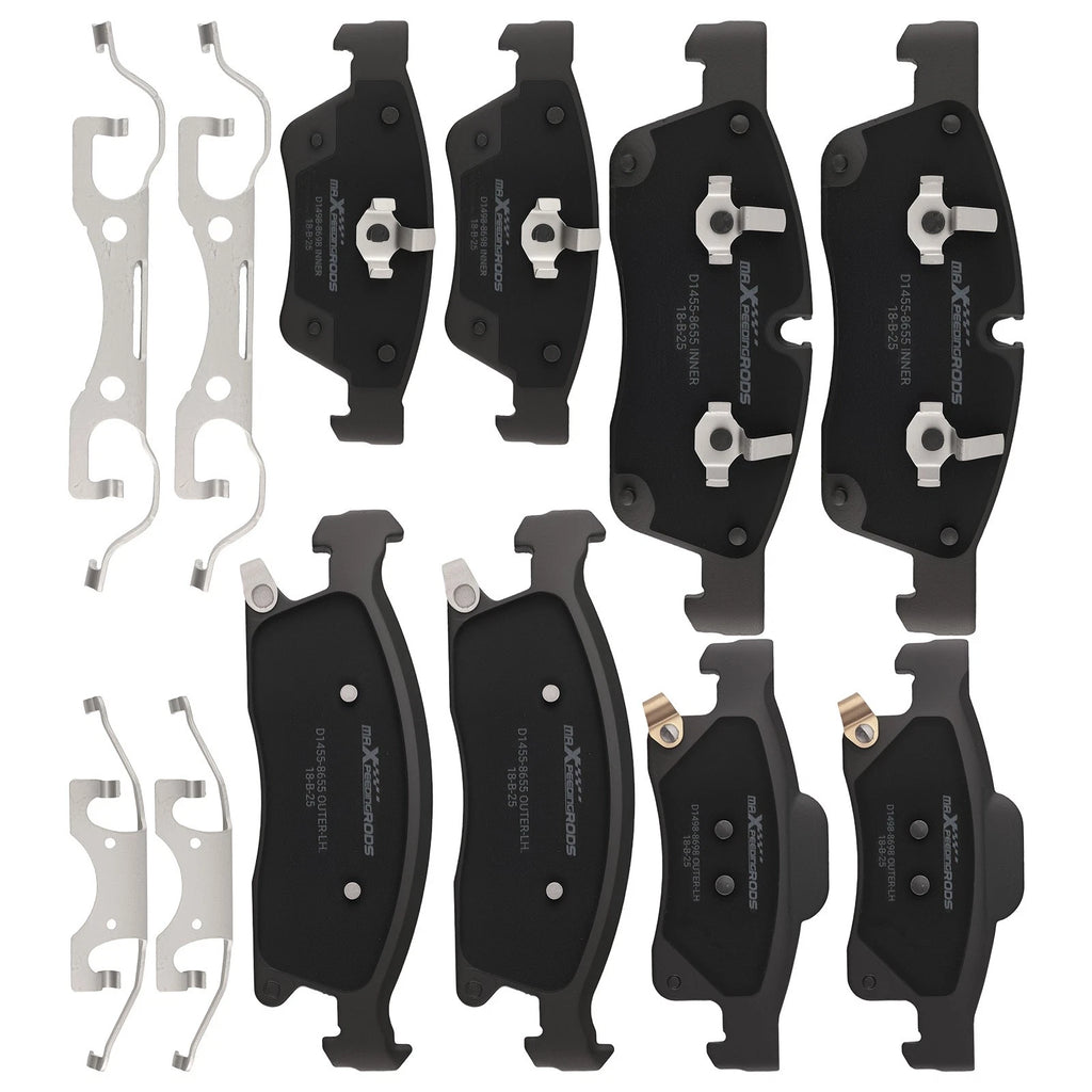 Set of 4 Brake Pads Kit F&R for Jeep Grand Cherokee (2011–2018) P-1455/P-1498