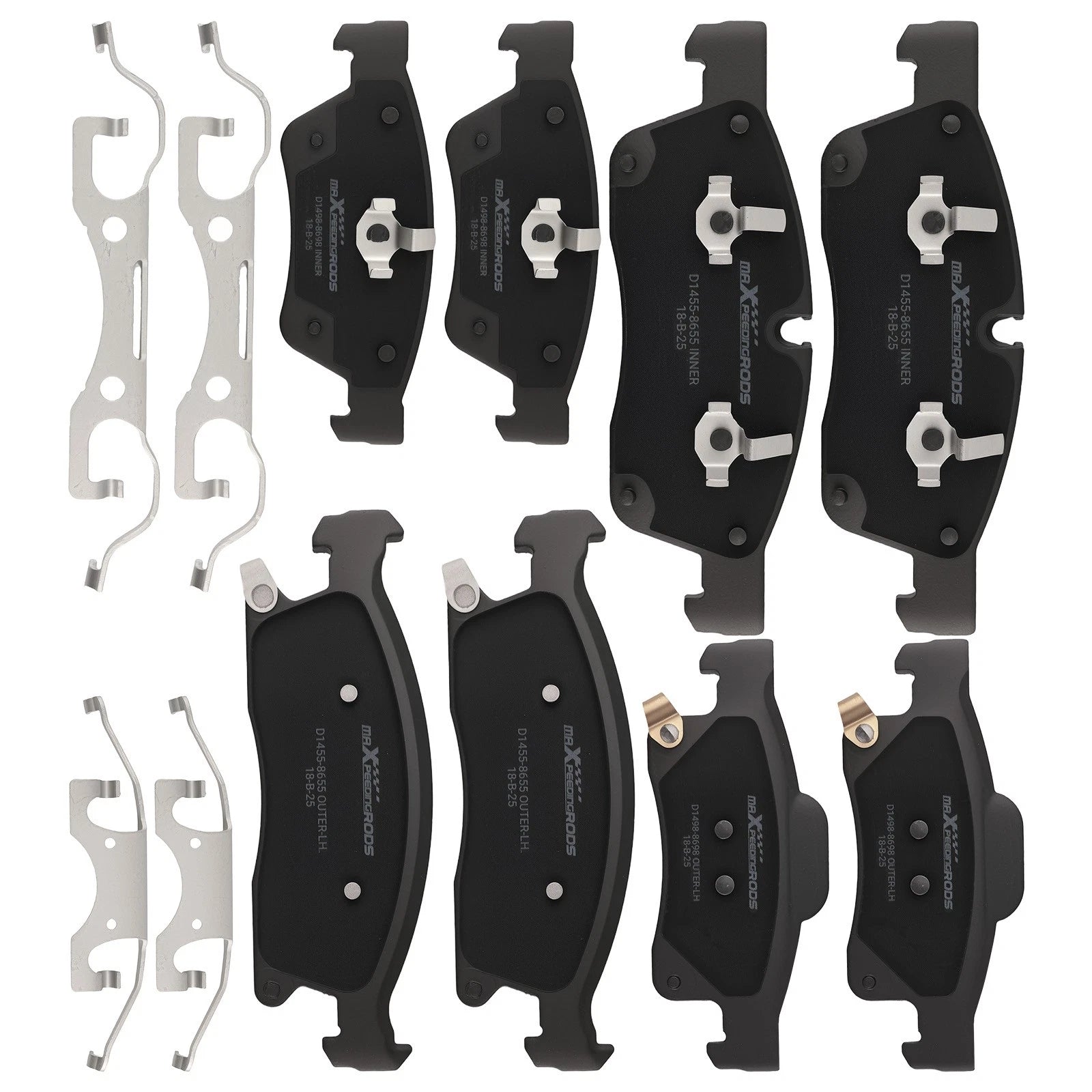 Set of 4 Brake Pads Kit F&R for Jeep Grand Cherokee (2011–2018) P-1455/P-1498