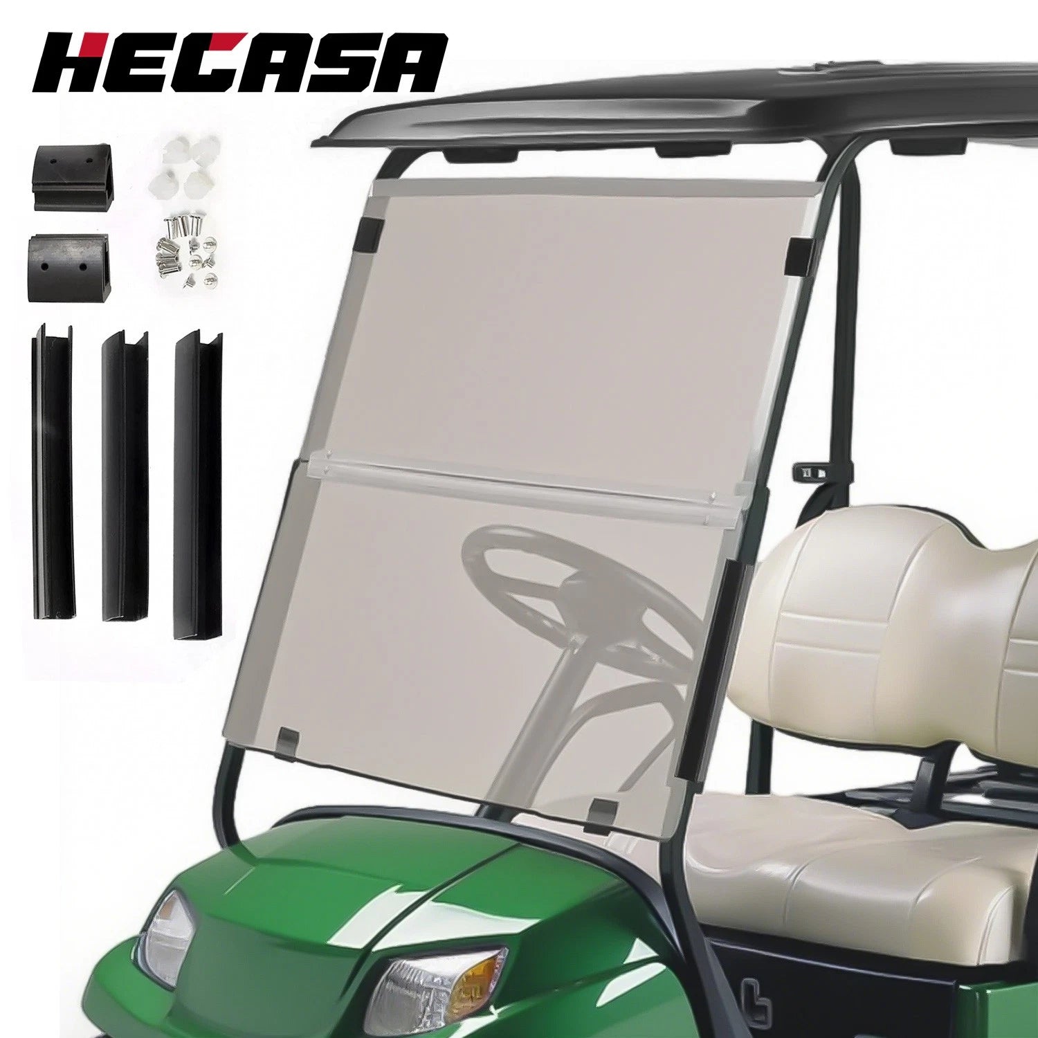 Foldable Tinted Windshield for Yamaha G22 Golf Cart (2003–2006)