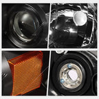 Projector Headlight for Mazda 3 Sedan (2004–2009) Black Housing Amber Corner