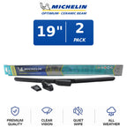 Set of 2 Michelin Optimum+ Ceramic Beam Wiper Blades 19" for