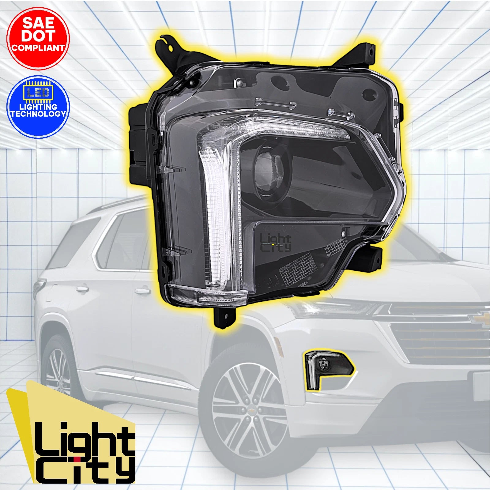 Full LED Headlight for Chevy Traverse (2022–2024) - Projector, LED DRL