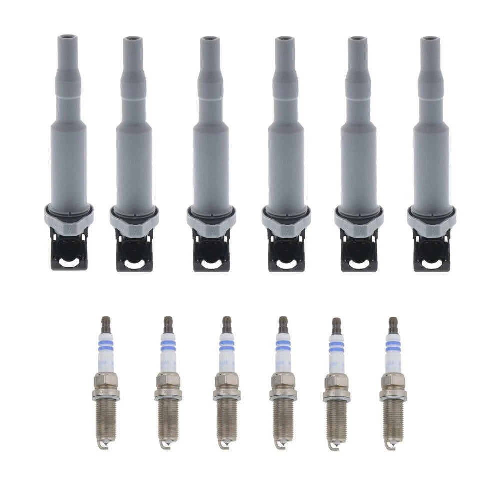 Set of 6 Ignition Coils & 6 Spark Plugs for BMW E60 E70 E83 E90 (2008–2013)