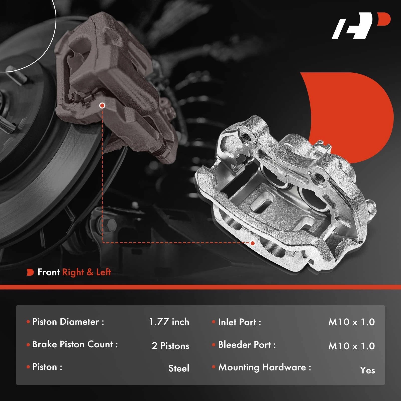 Pair Front Brake Calipers for Nissan 350Z (2006-2009)