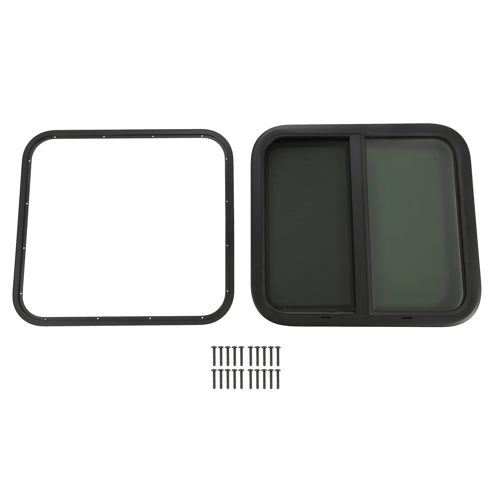 Horizontal Slide Square RV Window with Trim for Cargo Trailer (24" x 22")