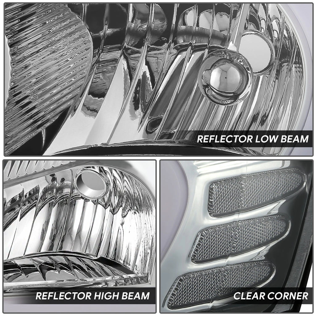 3D LED Bar Chrome Housing Clear Corner Headlights for Pontiac Grand Prix (2004–2008)