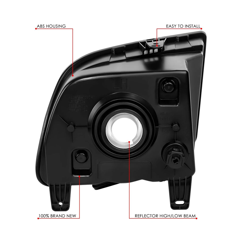 Pair Black Housing Clear Corner Headlights for Ford Mustang S197 (2005–2009)