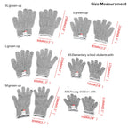 Cut-Resistant Stretch Gloves for Kids 6-8 Years (Level 5 Protection)