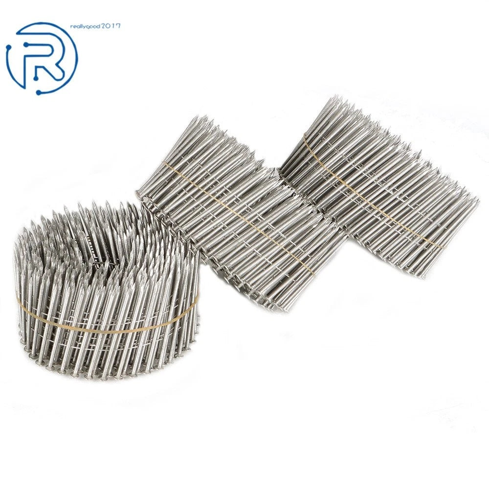 2X 2-1/2" Ring Shank Stainless Siding Nails 15 Degree Wire Coil