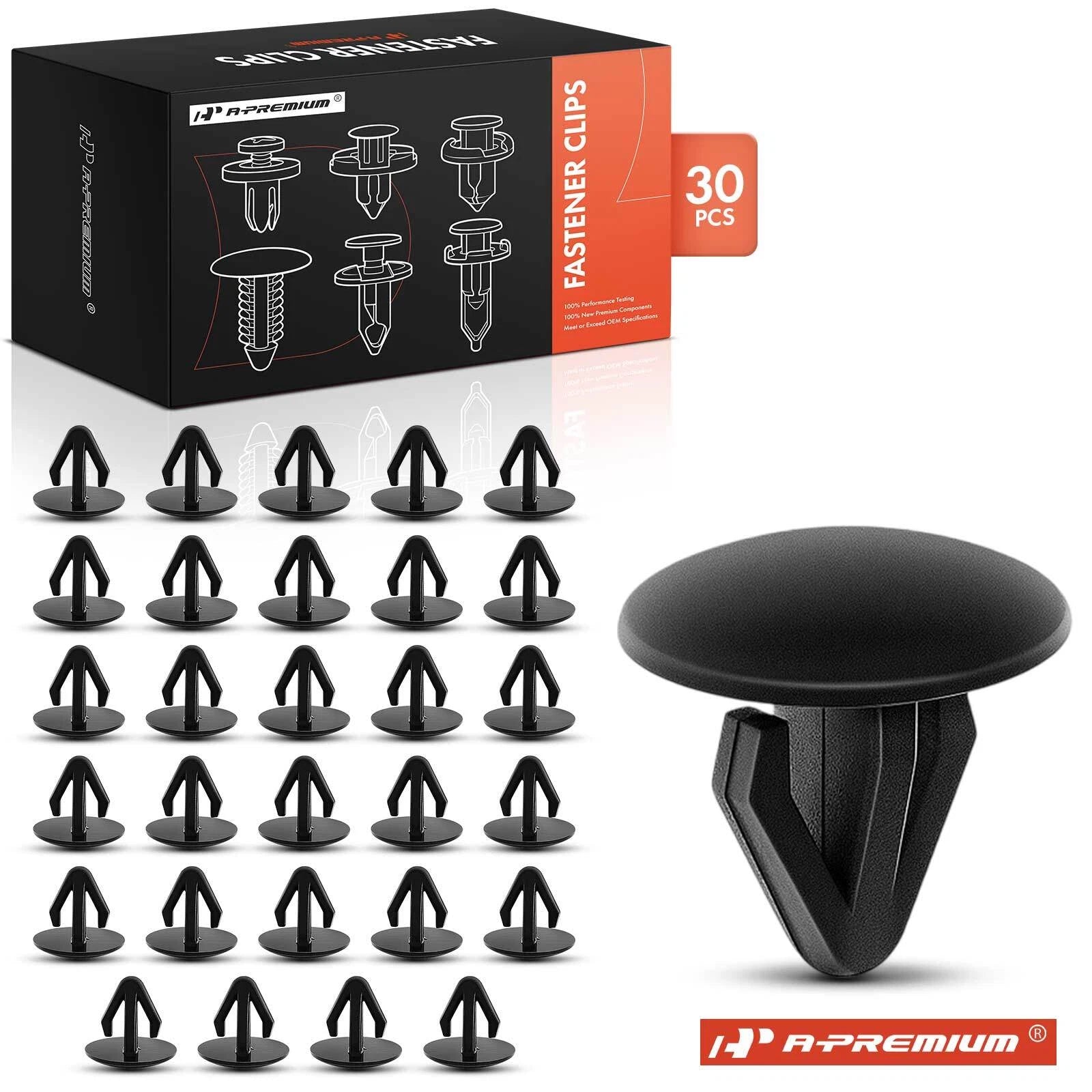 30Pcs 9mm Nylon Black Retainer Clips for Nissan Altima (1997–2016)