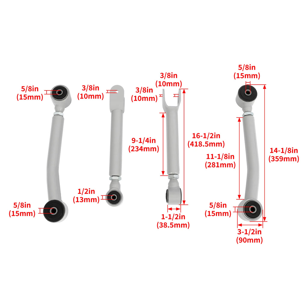 Adjustable Control Arms for Jeep Cherokee XJ (1984–2001) & Wrangler TJ (1997–2006)
