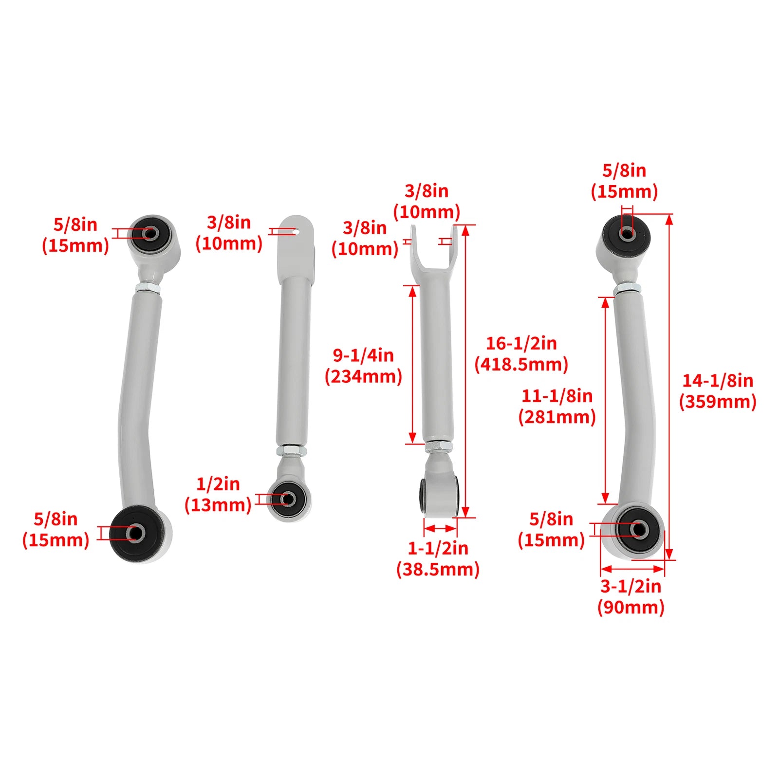 Adjustable Control Arms for Jeep Cherokee XJ (1984–2001) & Wrangler TJ (1997–2006)
