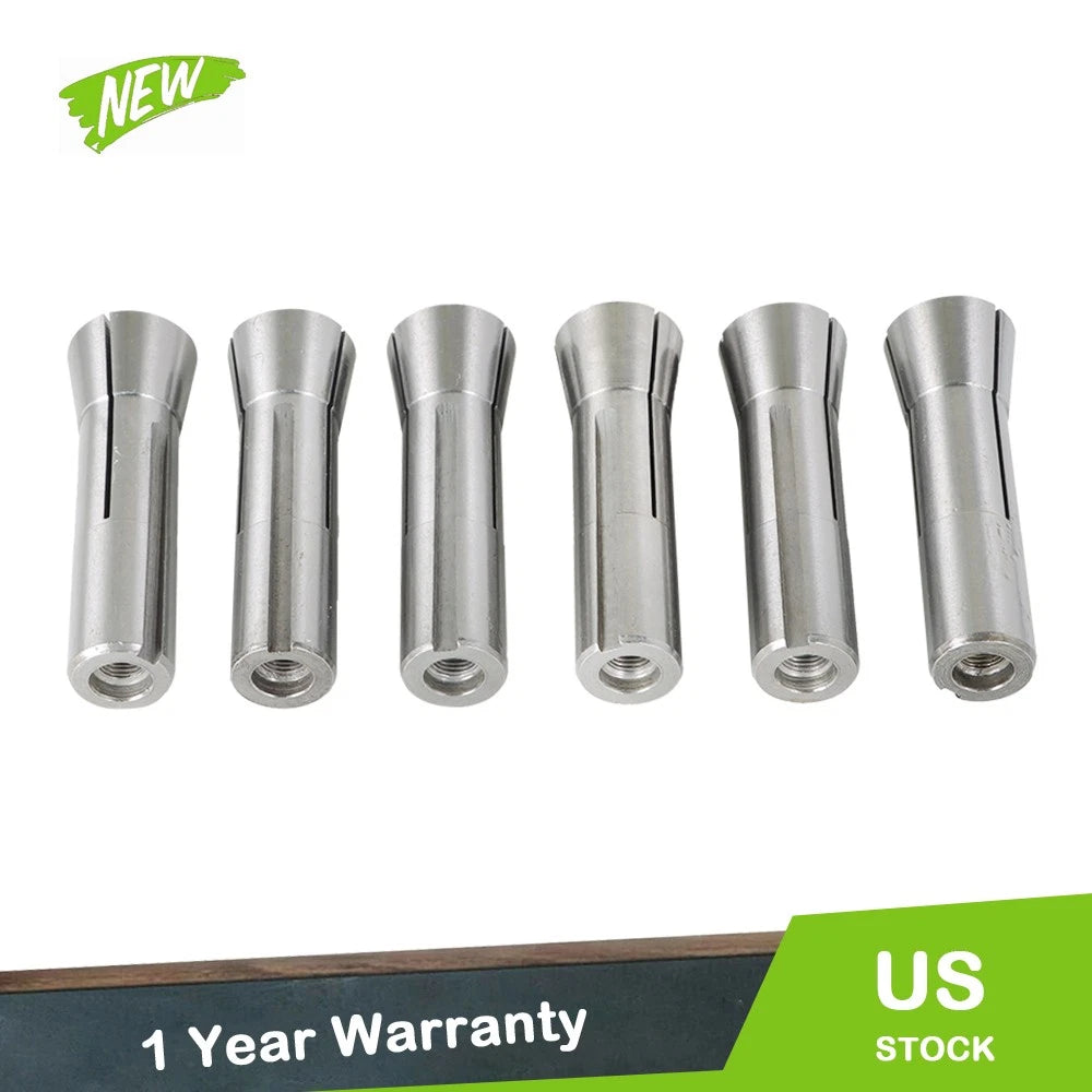 Set of 6 Precision R8 Collets for Mill Chuck Holder
