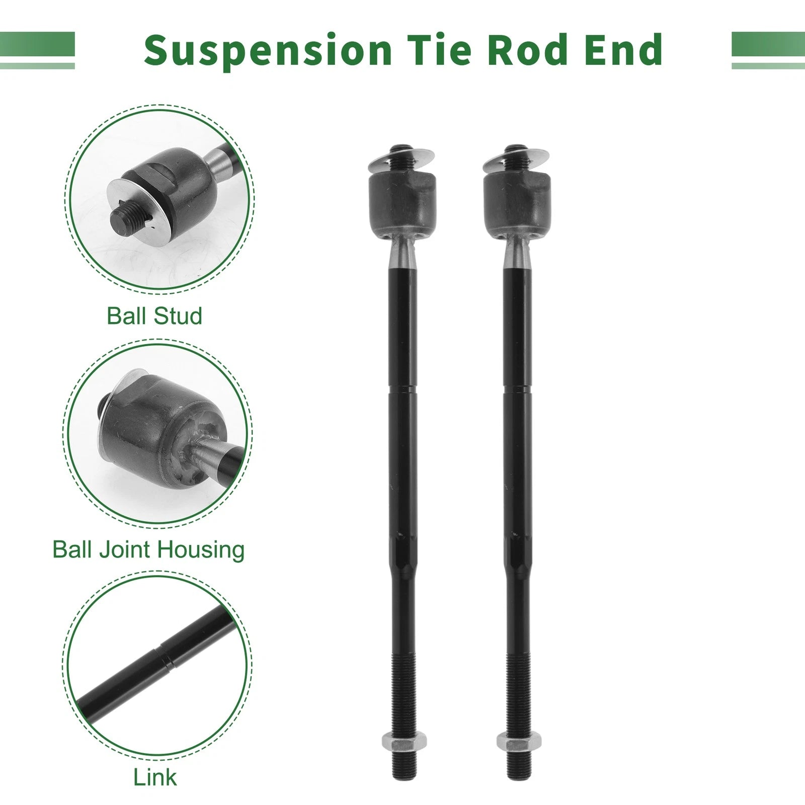 6pcs Front Suspension Kit Inner Outer Tie Rod End with Boot for Pontiac Torrent (2006–2009)