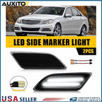 Set of 2 Smoke LED Side Marker Lamps for Benz W204 (2012–2014) C250 C300 C350