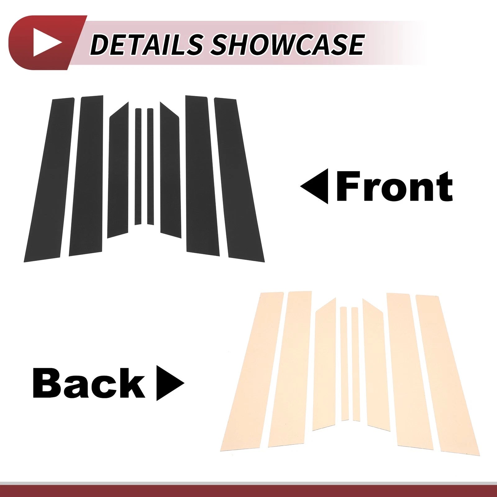 8 Pcs Door Pillar Window Trim for Kia Stonic (2018–2022) Black