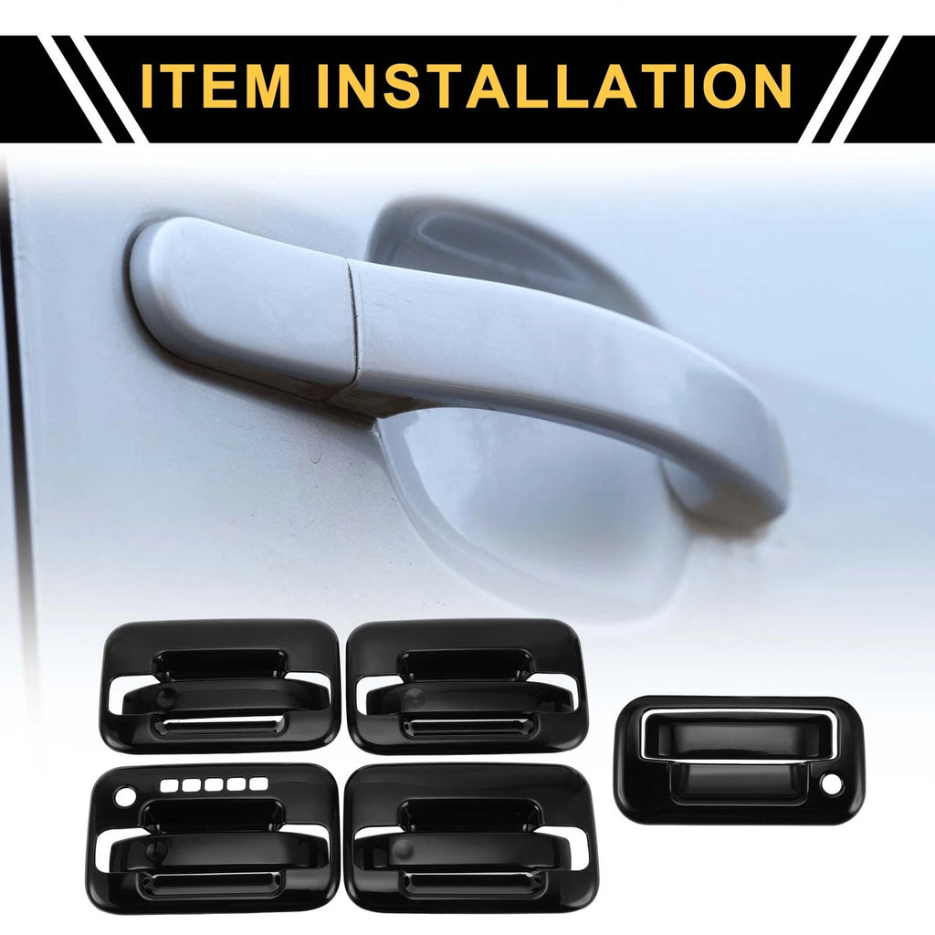 Set of 4 Exterior Door Handle Covers for Ford F-150 (2004–2014) Black