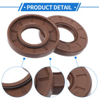 Set of 2 Oil Seal Rotary Shaft Seal FKM Rubber 25x52x7mm