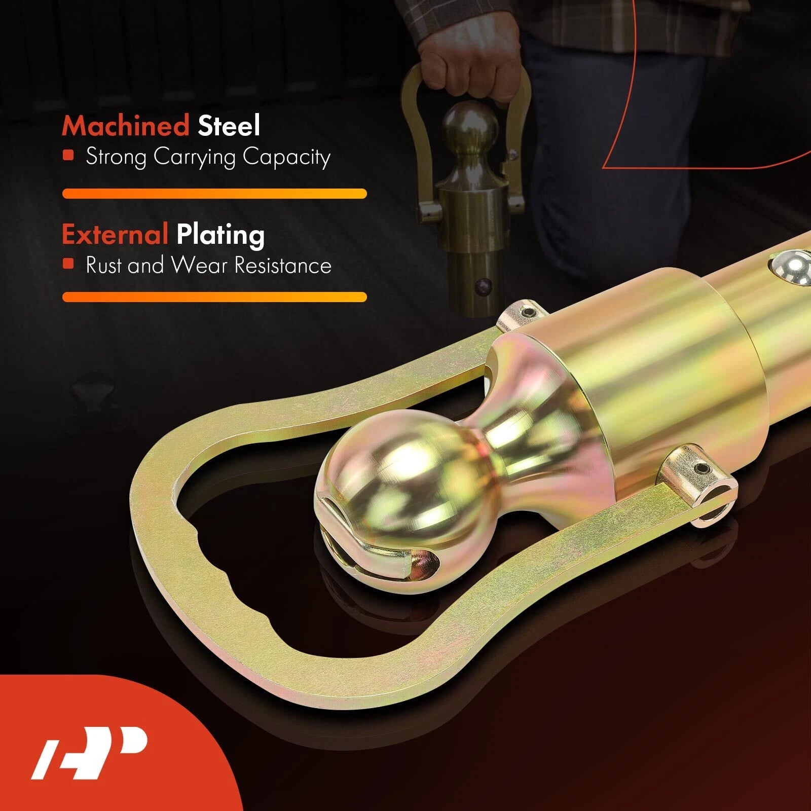 Gooseneck Trailer Hitch Ball & Safety Chain Kit for GM Nissan Trucks