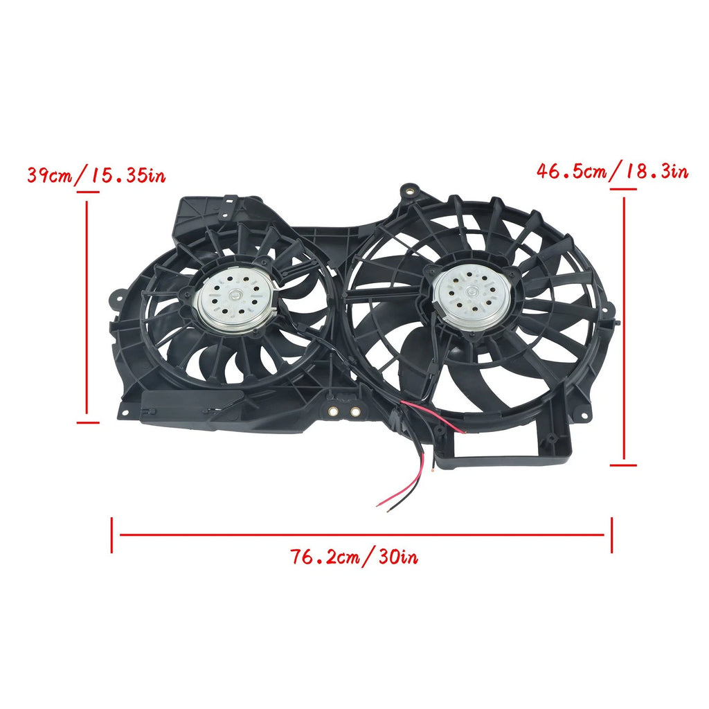 Dual Engine Radiator Cooling Fan Assembly 620-835 for Audi A6 V6 3.2L (2006–2011)