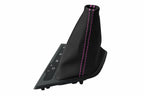 Leather Automatic Shift Boot Cover for Kia Optima (2011–2015) Black Pink Stitch