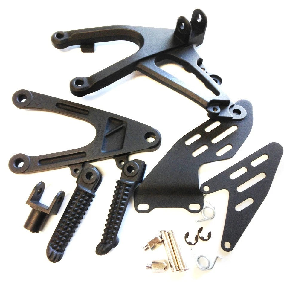 Foot Pegs Set of 2 w/Mounting Brackets for Yamaha YZF R1 (2007–2008) Black