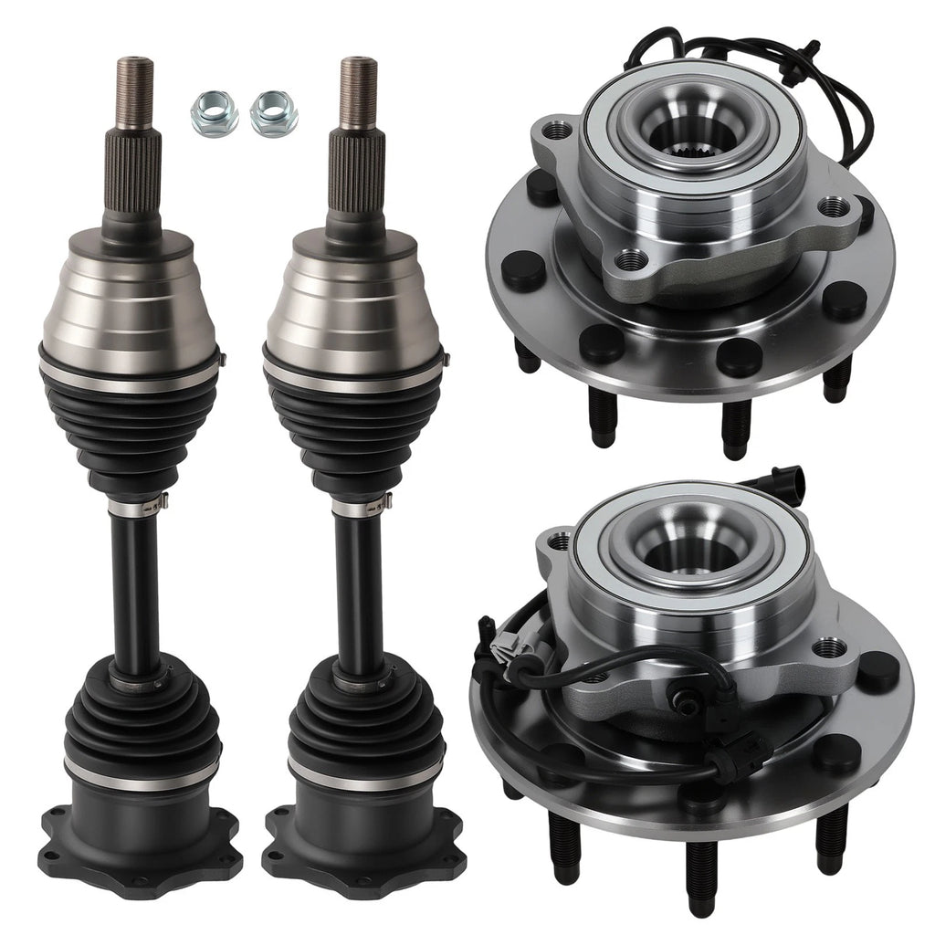Front CV Axle Wheel Hubs Kit for GMC Chevy Silverado Sierra 1500 2500 3500 (2001–2023)