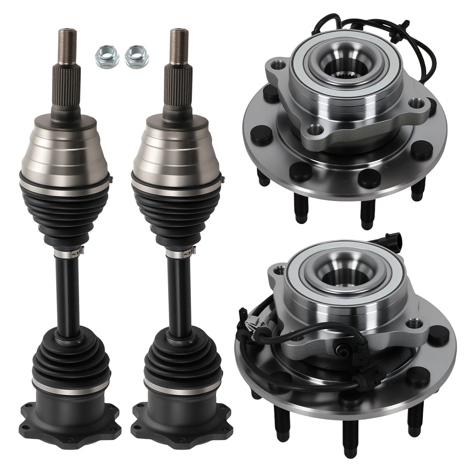 Front CV Axle Wheel Hubs Kit for GMC Chevy Silverado Sierra 1500 2500 3500 (2001–2023)
