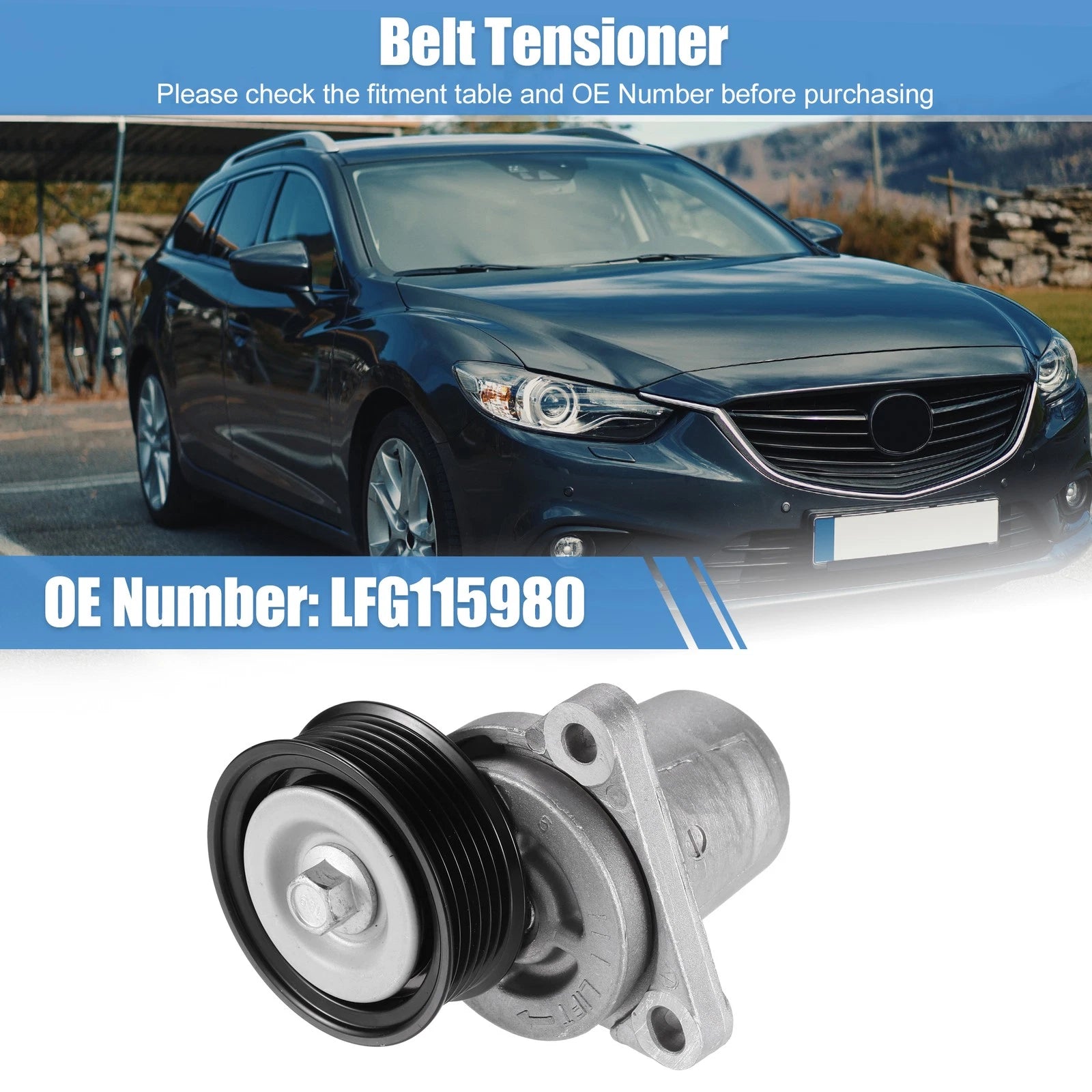 Serpentine Belt Tensioner for Mazda 3 2.3L 2.5L (2010–2013) No.LFG115980