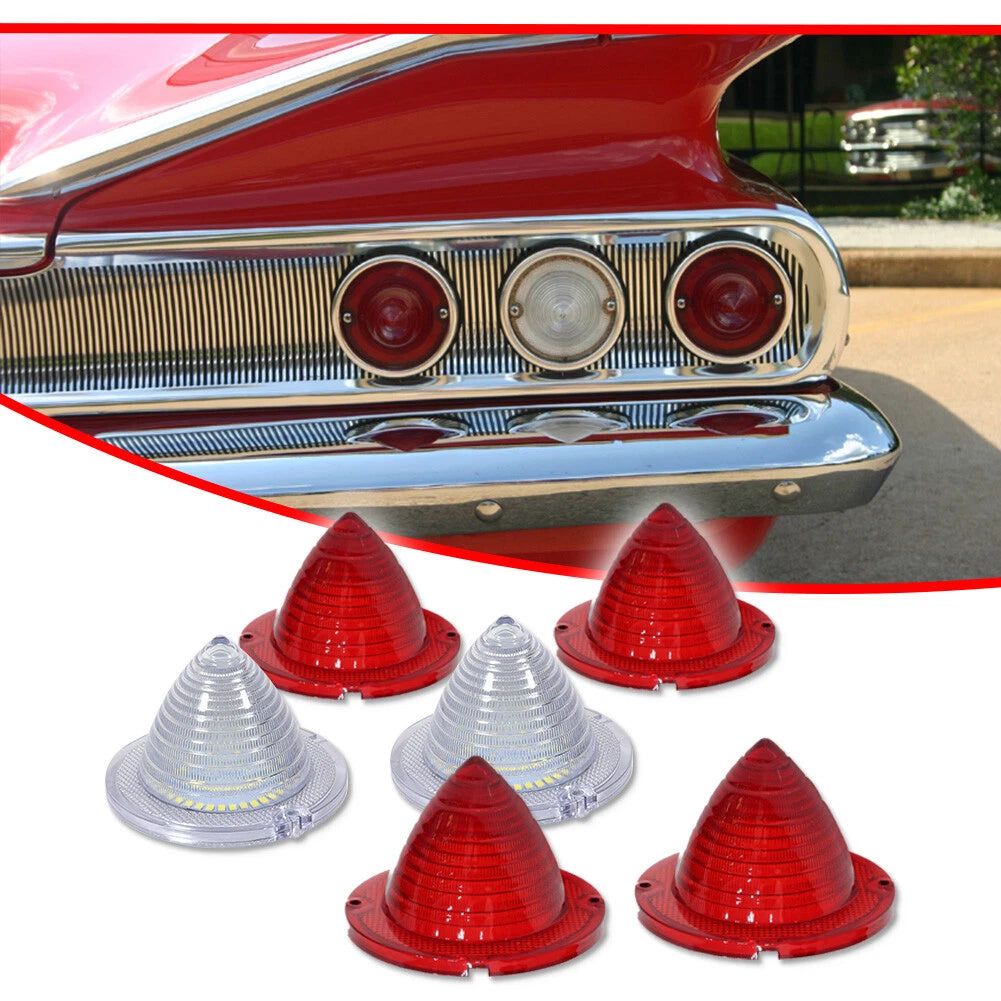 Set of 6 Rear Bumper LED Brake Backup Lamps for Bel Air Biscayne Impala