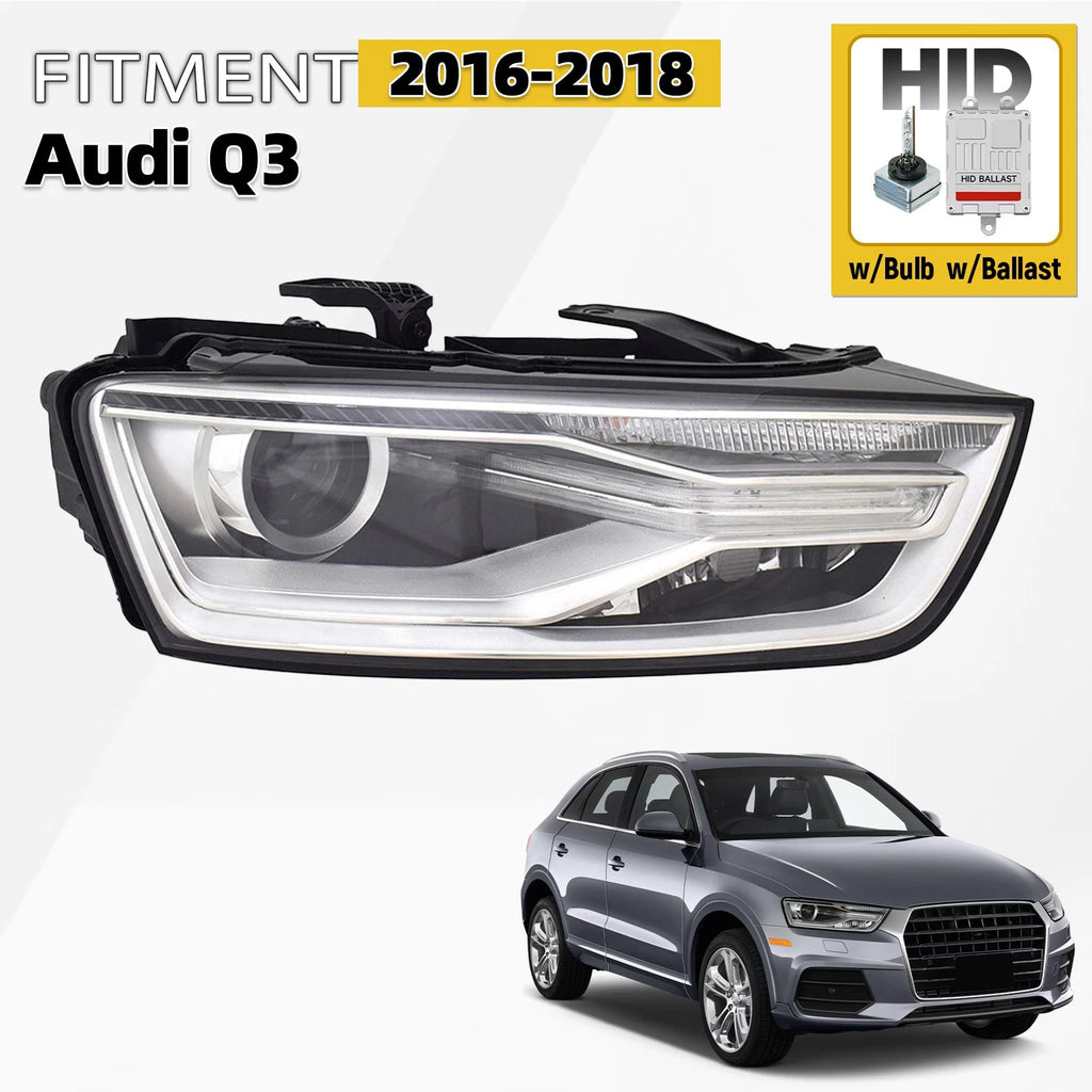 Xenon Headlight Assembly for Audi Q3 (2016–2018) Right Side W/ Bulb & Ballast