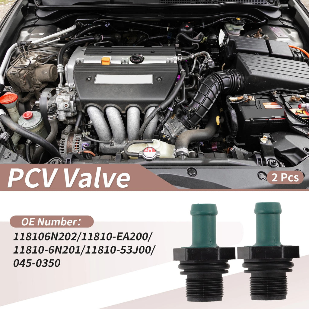 Set of 2 PCV Valves for Nissan Altima (2007–2015) 118106N202 Plastic Black Green