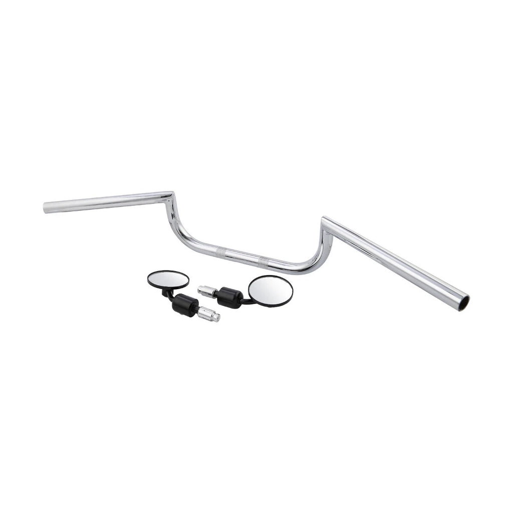Chrome 7/8" 22mm Handlebar & Rear-View Mirrors for Yamaha Cafe Racer