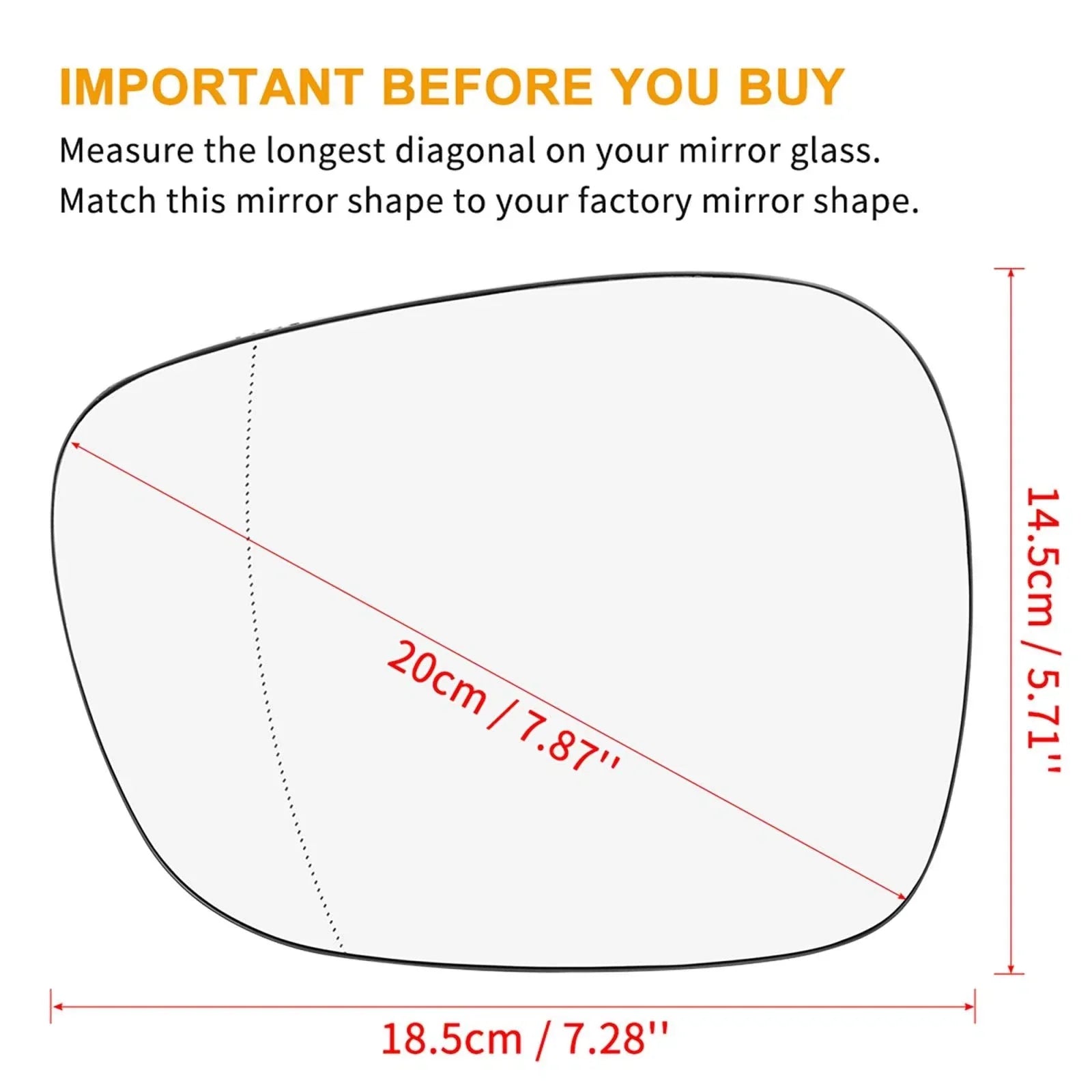 Driver Side Mirror Glass Heated with Backing Plate LH for BMW X3 (2011-2014)