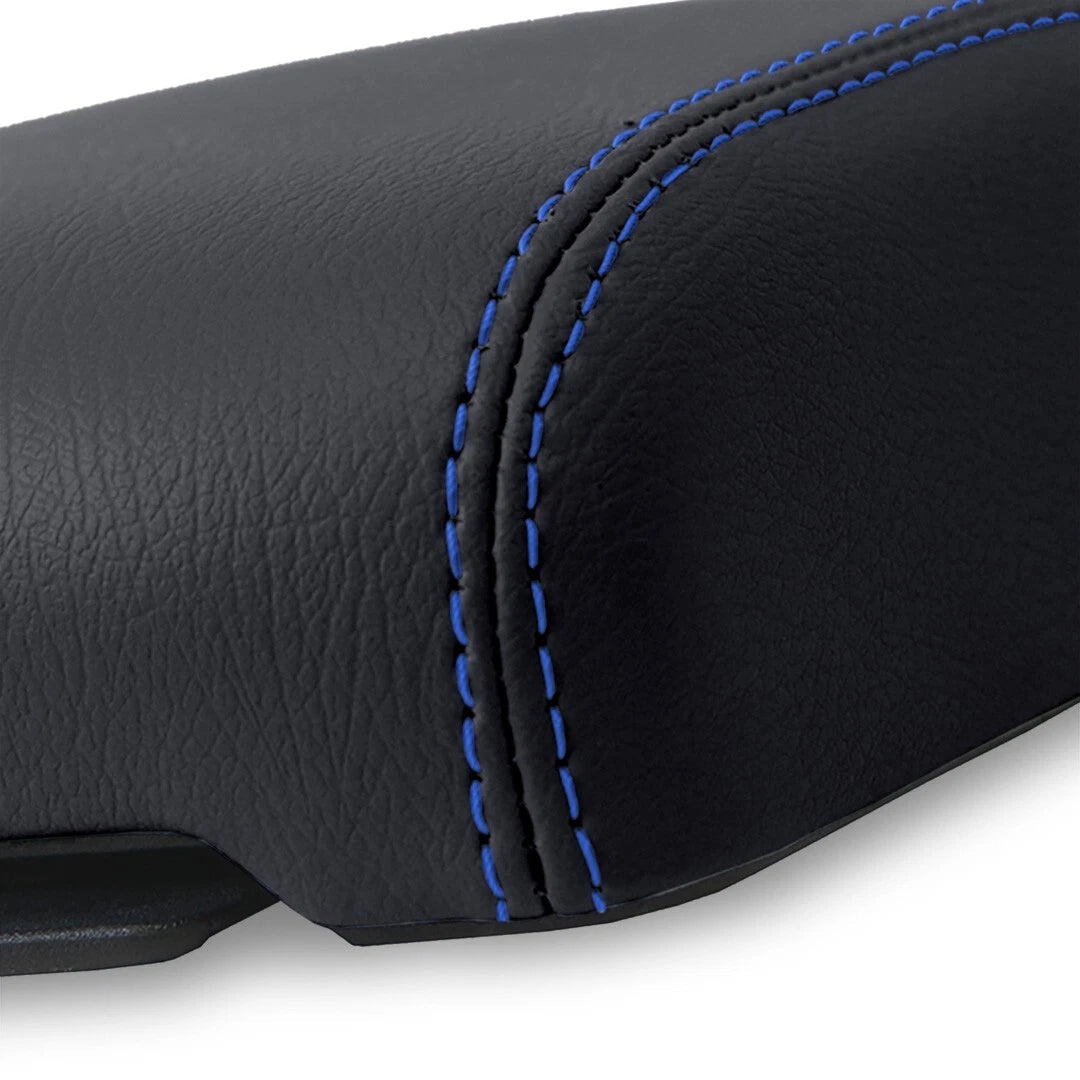 Leather Console Armrest Cover for Chevrolet Colorado (1995–2005) Blue Stitch