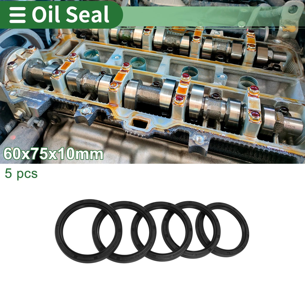 Oil Seal for [Make Model] (60x75x10mm) NBR Rubber High Pressure Black