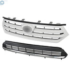 Front Upper & Lower Grille for Toyota Highlander (2011-2013) Silver/Black
