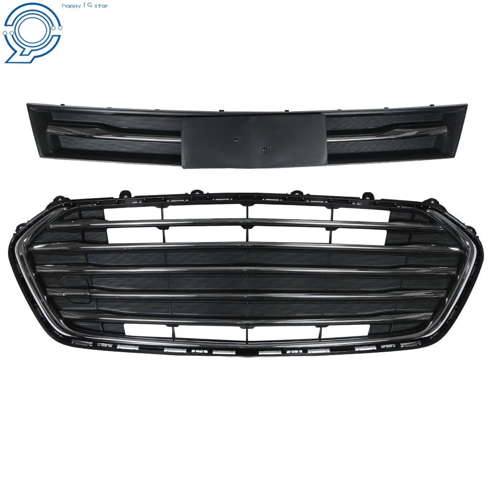 Set of 2 Front Bumper Grilles for Chevy Trax (2017–2020) Black Chrome Trim